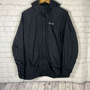 Marmot Women's PreCip Eco Rain Jacket Hooded Size L Large‎ Black T55200 FLAWS